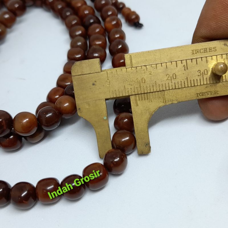 tasbih kaoka coklat 8mm polos 99butir