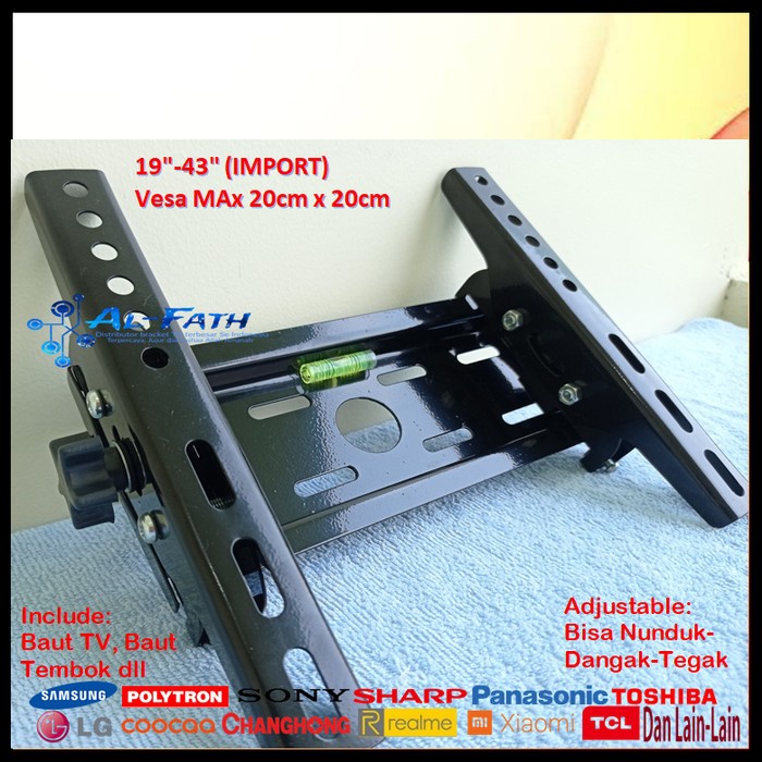 Bracket TV REALME 19 s/d 43 inch IMPORT QUALITY Garansi 100% cocok