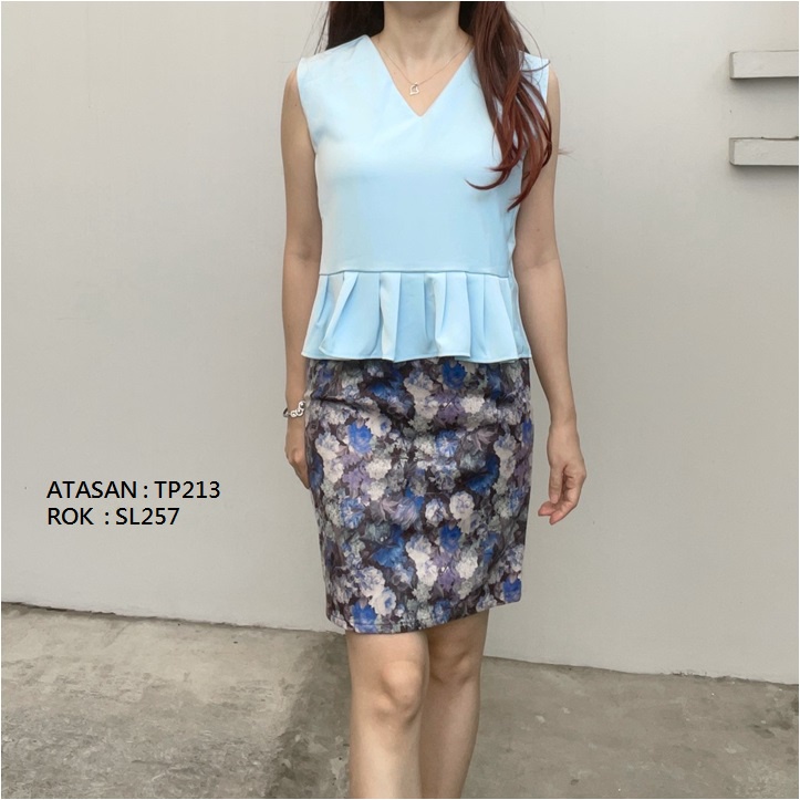 TP213 - ATASAN BLOUSE KANTOR CROP TOP BASIC WANITA LUCU MURAH