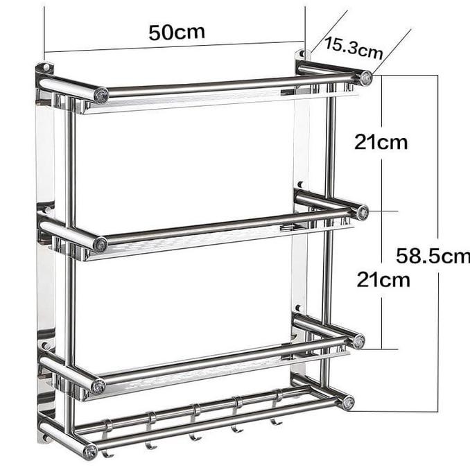 READY COD Micoe Rak kamar mandi rak handuk rak dinding stainless steel TERLARIS