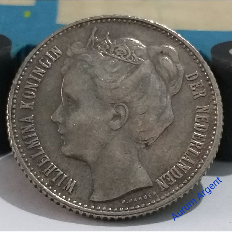 SWILH0.5G-6.. 1 PC KOIN ASLI 1/2 GULDEN WILHELMINA