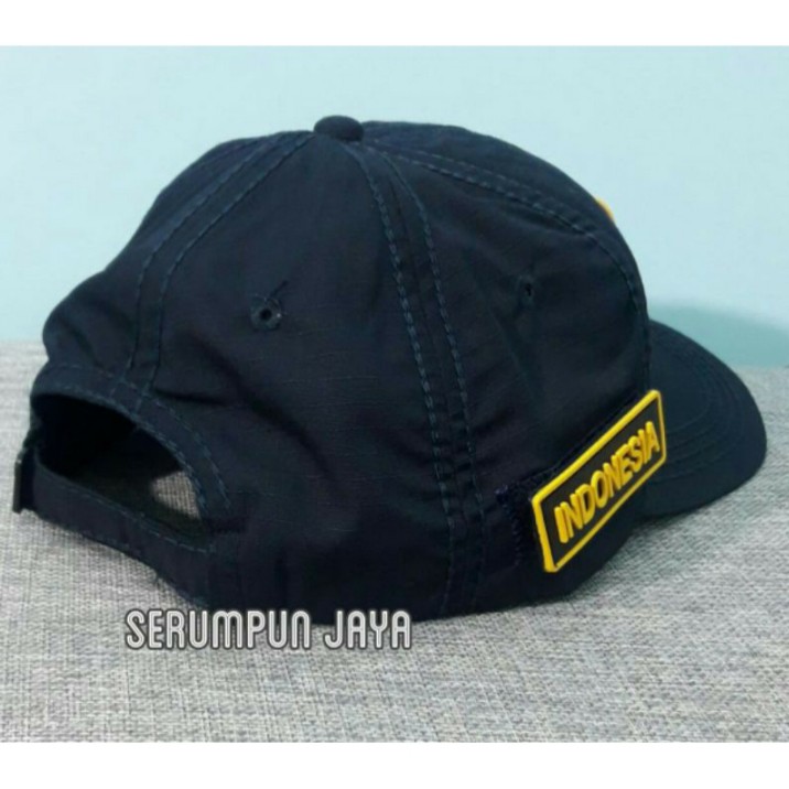 TOPI DAMKAR NAVY - TOPI DAMKAR VELCRO 3PATCH PEMADAM - TOPI DAMKAR VELCRO NAVY