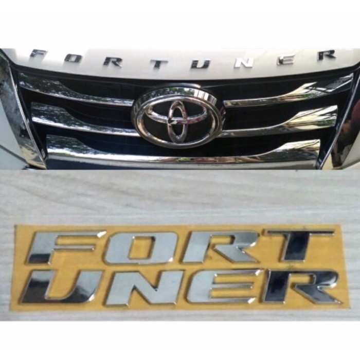 Emblem FORTUNER Kap Mesin Engine Hood Model Small Chrome