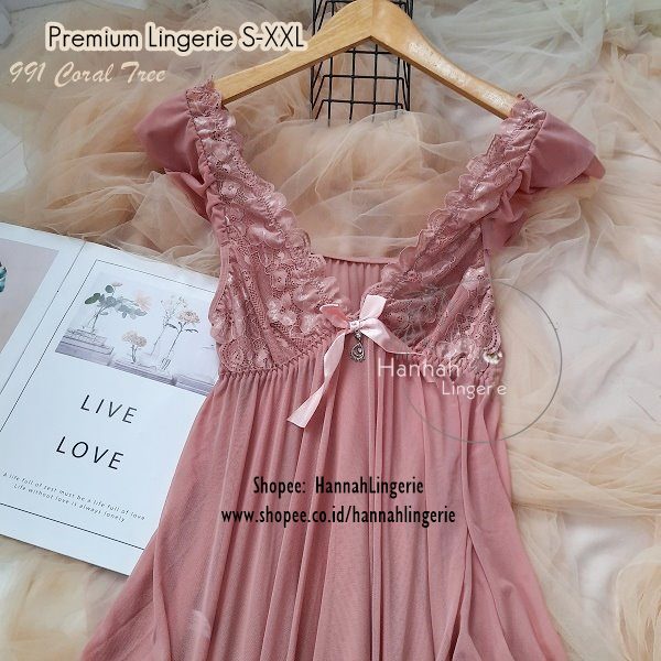 XXL XL L M S Premium Hannah Lingerie Original, Baju Tidur Seksi Transparan Isi Seserahan Lingerie BigSize 991