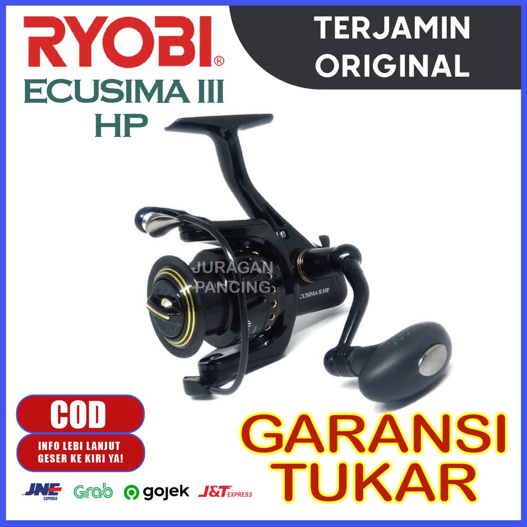 ALAT PANCING FISHING REEL RYOBI ECUSIMA III HP 2000 POWER HANDLE BALL BEARING 6+1 KOLAM