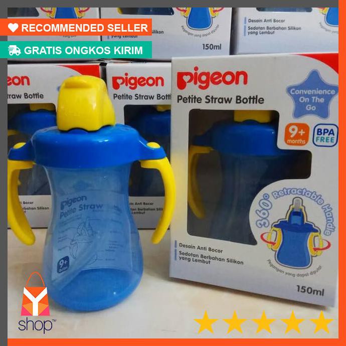 POPULER  Botol Minum Pigeon Petite Straw Biru / Botol Pigeon / Botol Bayi