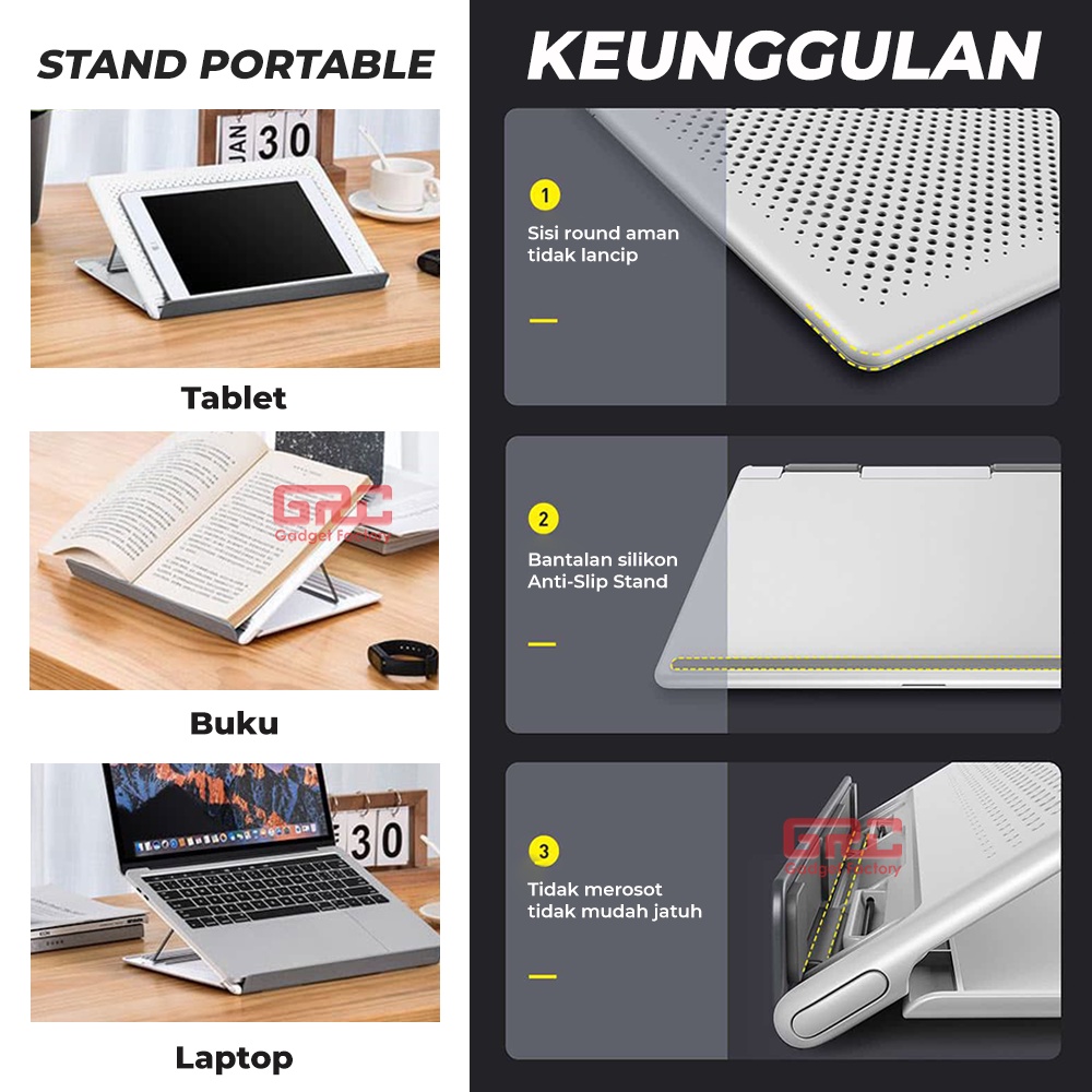 Dudukan Laptop Stand Baseus Mesh Portable Stand Holder Meja Laptop