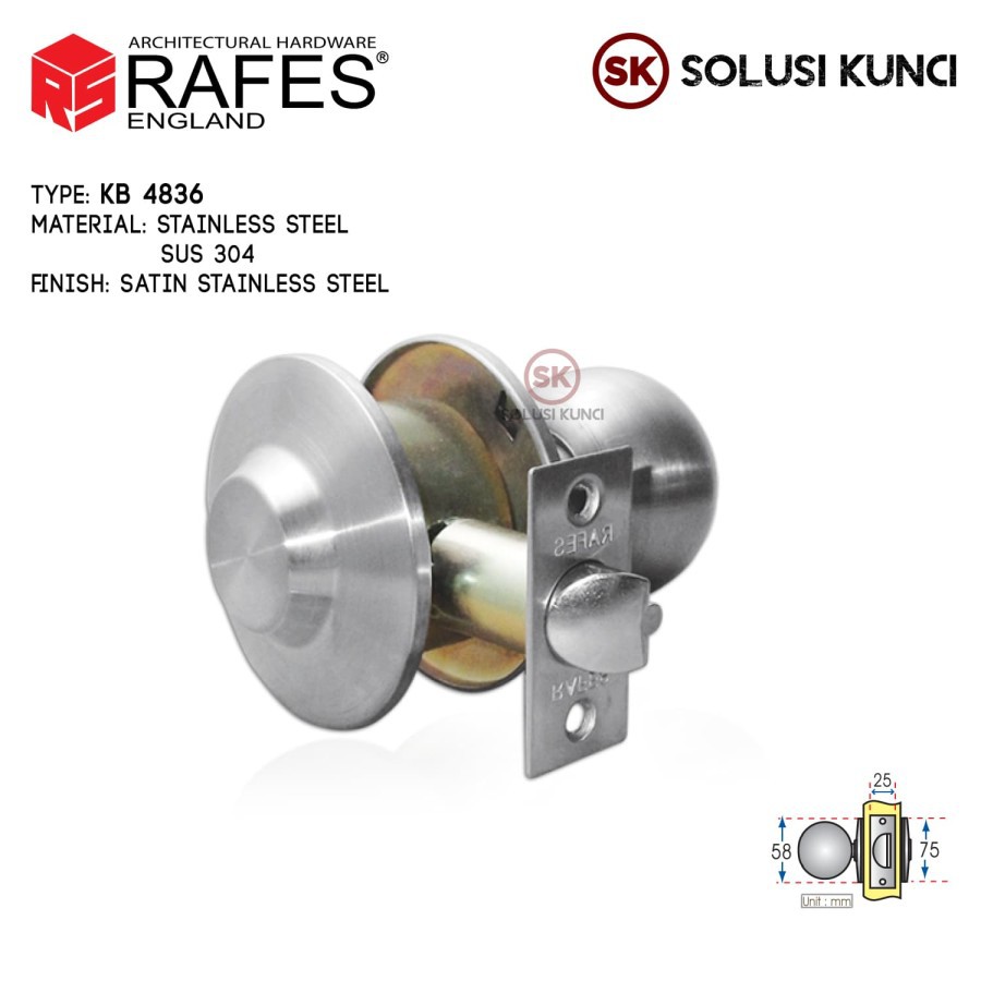 Kunci Bulat RAFES ENGLAND SUS 304 (KB 4836)