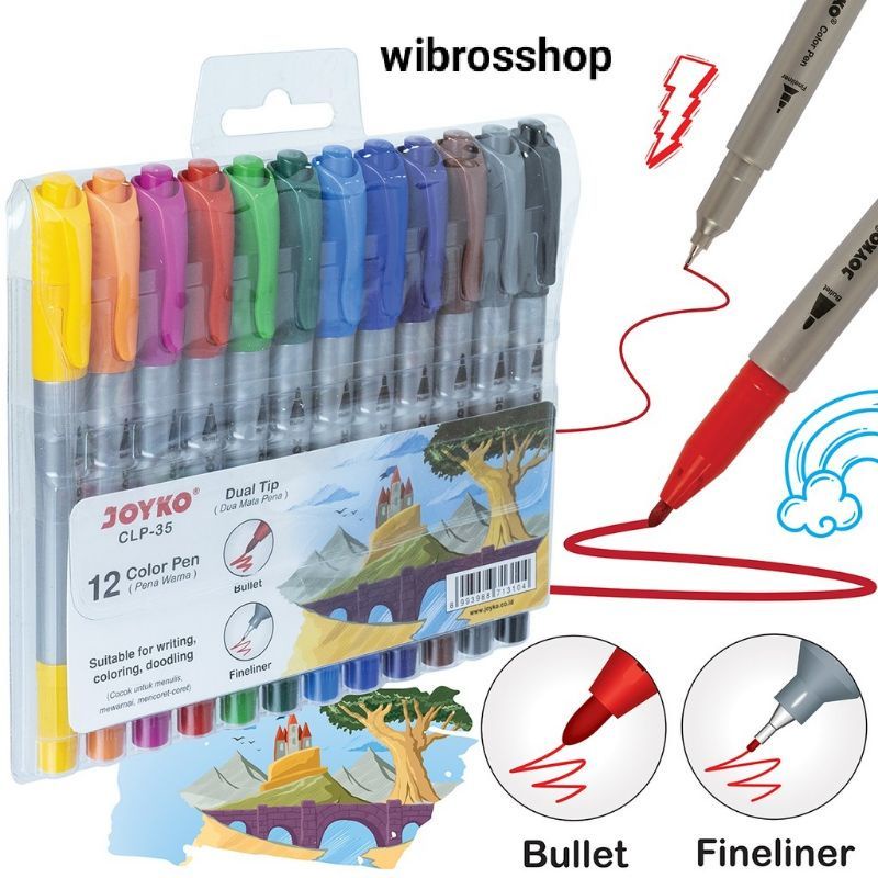 

Color Pen Pulpen Pena Warna Joyko CLP-35 12 Warna Colors