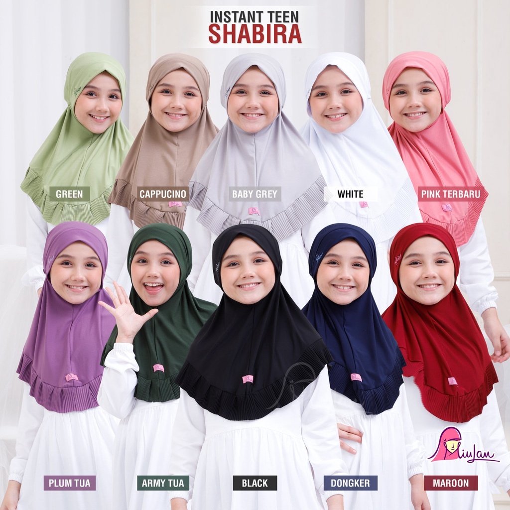 Instant Teen Shabira / Jilbab Anak Miulan / Jilbab Anak Terbaru / Jilbab Anak Jersey / Miulan Hijab 