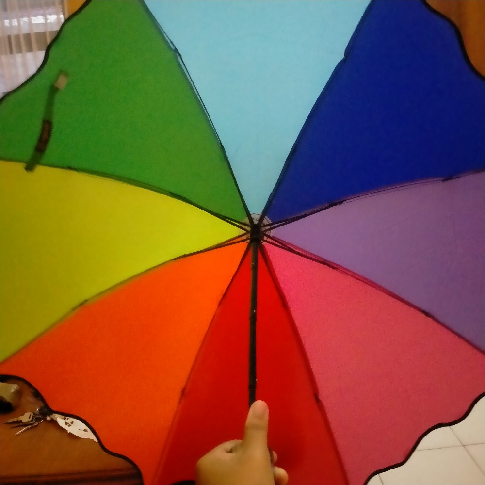 Tabasa Payung Lipat Mangkok Pelangi Warna Rainbow