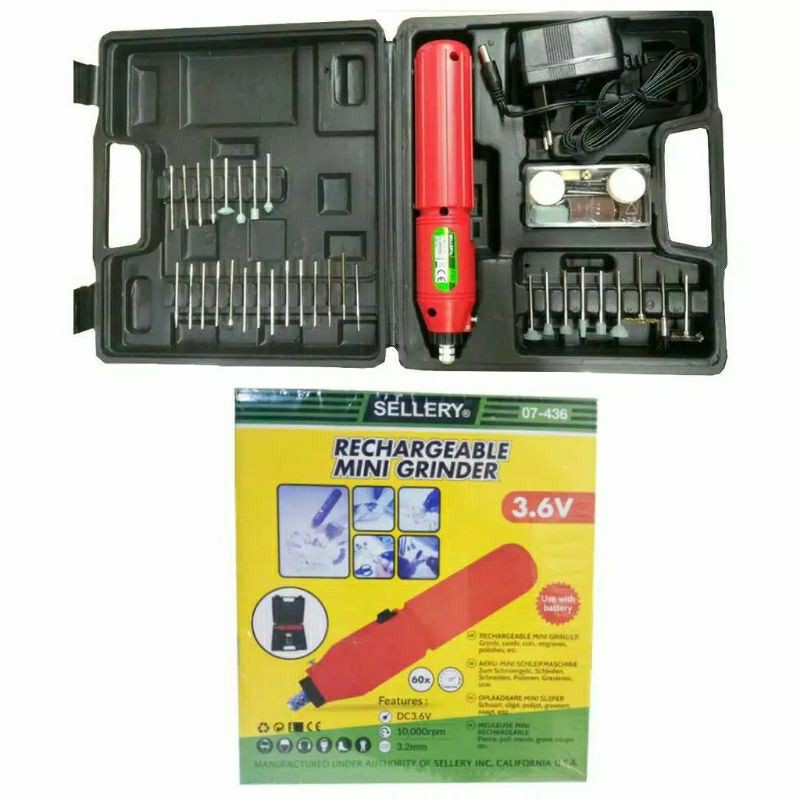 Sellery Mini Grinder / Bor / Gerinda Baterai Set 60 Pcs