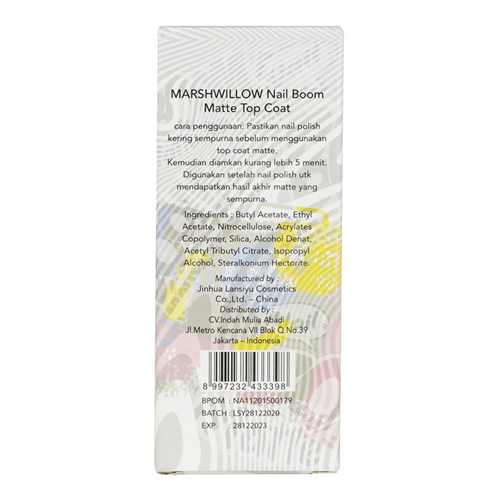 Marshwillow Nail Boom Matte TOP COAT / Nail Treatment Oil - pewaran kuku kutek lapisan atas | oil vitamin kuku