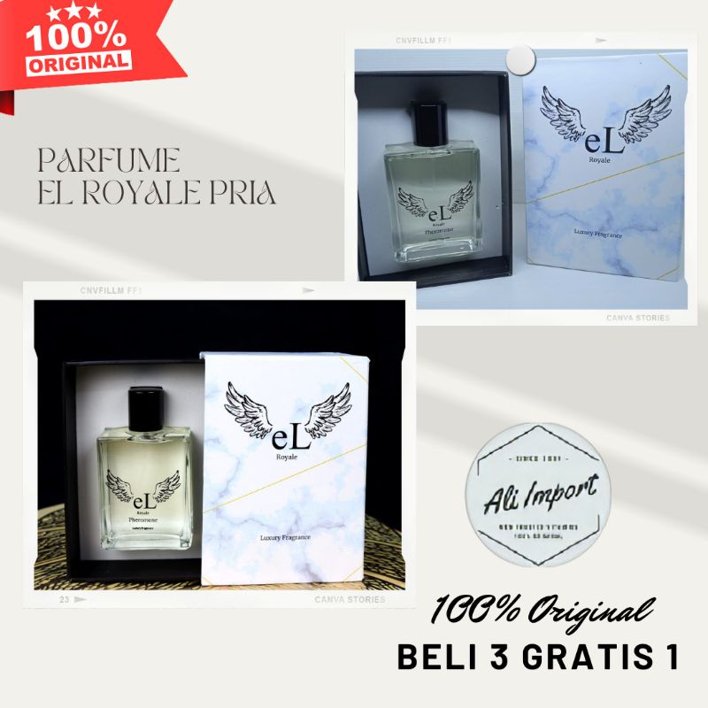 el Royale (beli 3 gratis 1) Parfum Pria yang disukai wanita tahan lama wangi terbaik Aquatic untuk d