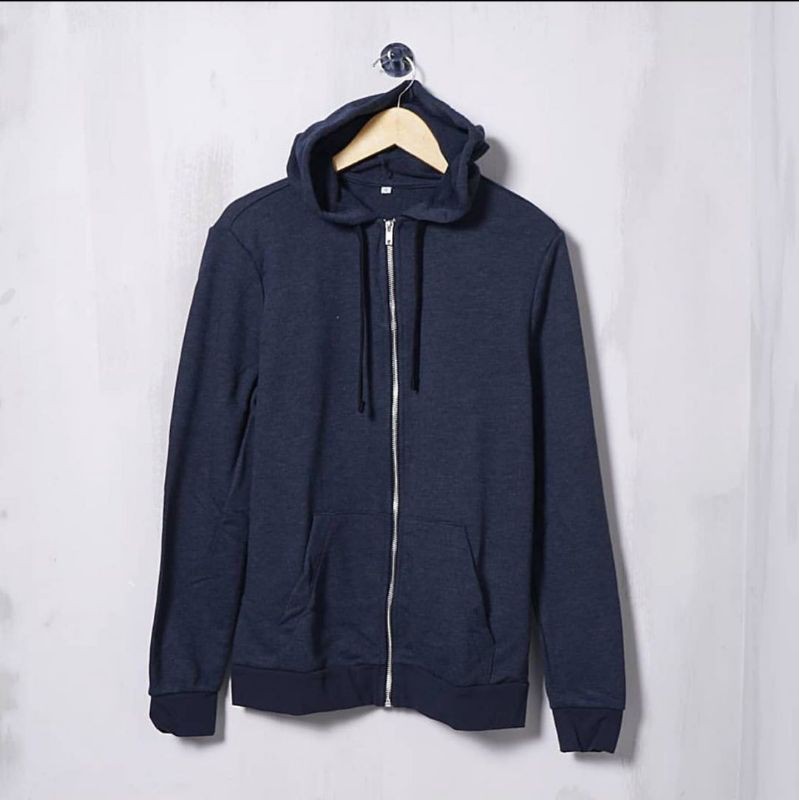 Mens Zipper Hoodie Navy By H&M