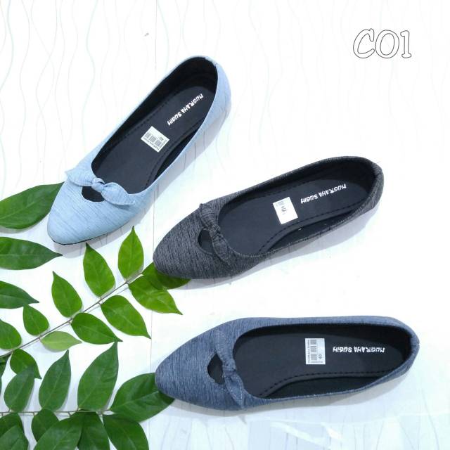 BORNEO  FLAT SHOES  WANITA BAHAN KANVAS PITA XAVYERA C01 dan B23