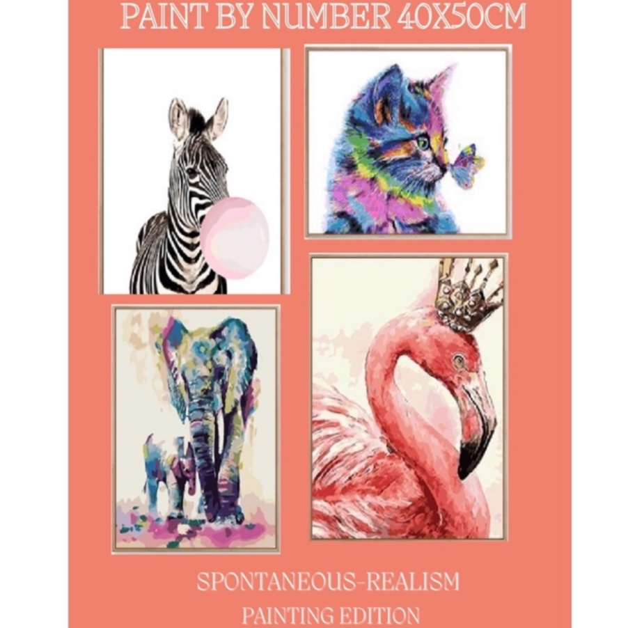 

RK [With Frame] Paint By Number Set 40 x 50 cm Realism Edition / DIY Painting Kit Numbers Lukis