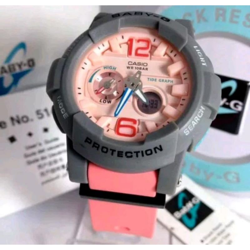 Jam Tangan Wanita Casio Baby G BabyG BGA 180 BGA180 Ori BM Fullset Pink