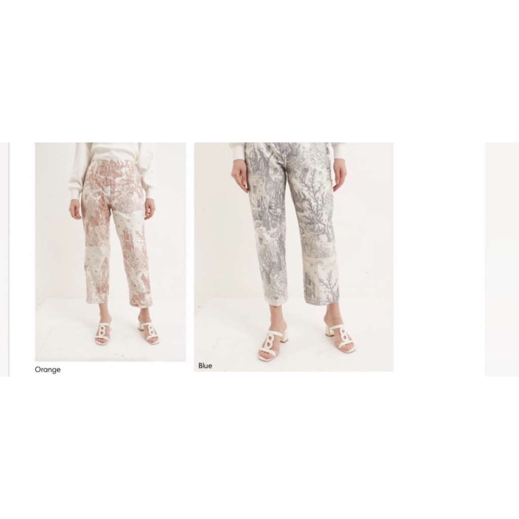 EL MAR MINORCA Jacquard Pants blue orange XS S M L XL XXL Benang jarum x mmehuillet benangjarum butt