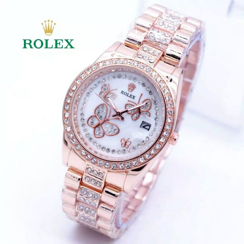Jam Tangan Rolex Kupu Kupu Datejus Ring Diamond Super Mewah - Jam Tangan Wanita Rolex - Rolex