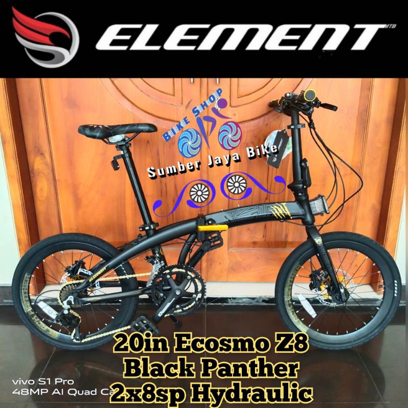 Sepeda Lipat 20 Inch Element Ecosmo Z8 BLACK PANTHER
