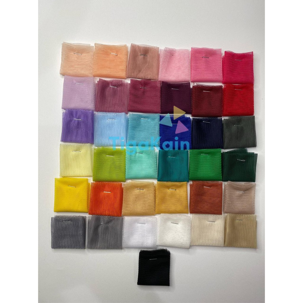 1 Meter Kain Tile Polos Halus / Soft Tulle