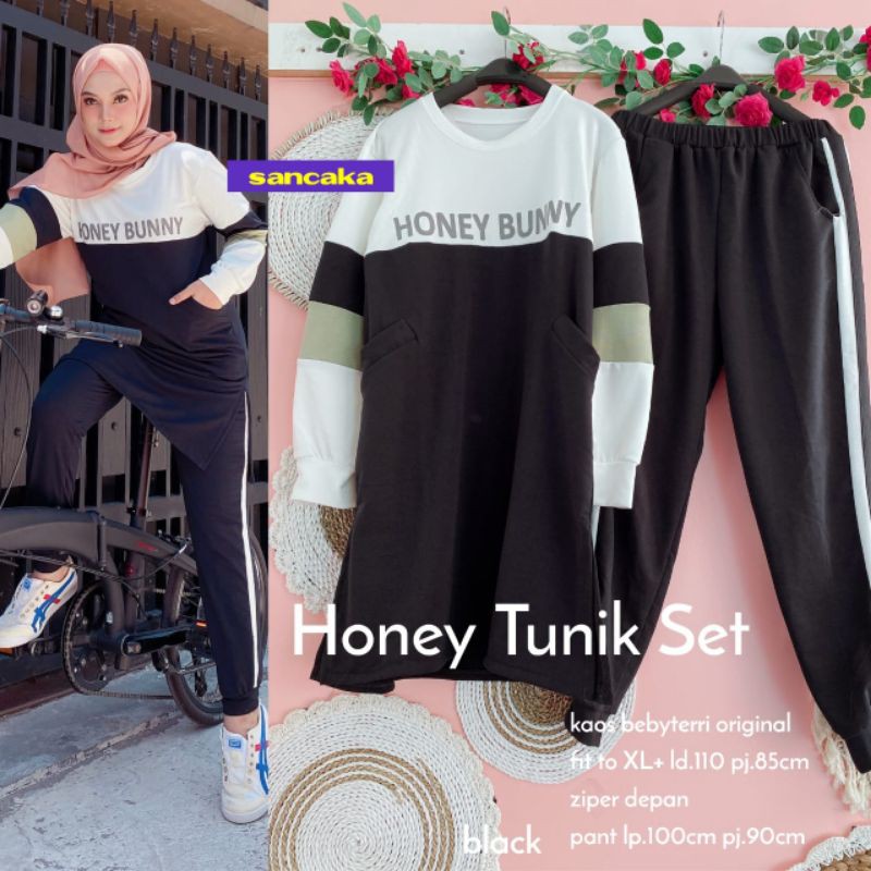 RESTOK HONEY TUNIK SET SPORTY MAT BABYTERRY ORIGINAL