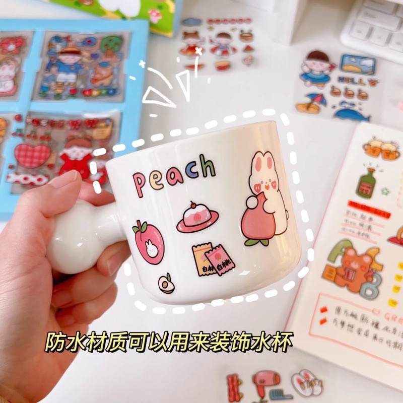 READY STOCK BISA COD 1 - 5 LEMBAR STIKER LUCU TANPA KOTAK BOTOL MINUM VIRAL TANPA BOX DEKORASI JURNAL BUKU CATATAN DIARY SCRAPBOOK ORGANIZER AESTHETIC FANCY KAWAII KIYOWO GAYA KOREA JEPANG PVC PET KARAKTER KARTUN ANAK PEREMPUAN HEWAN IMUT ANTI AIR KELINCI