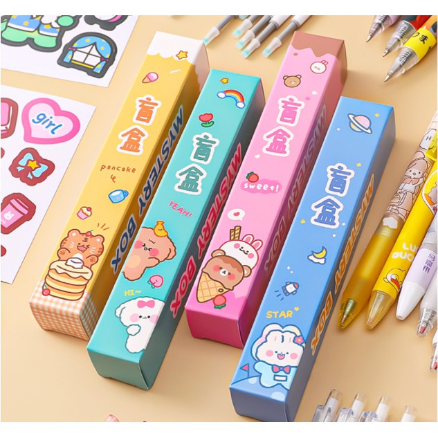 BLIND BOX Pulpen Imut / Mystery Box Bolpoin Sticker Karakter Lucu / Surprise Gift Pulpen Karakter Set Random