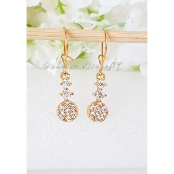 Anting Jurai Permata 3 lapis Anting lapis emas yaxjya impor dewasa anting jurai 3bola
