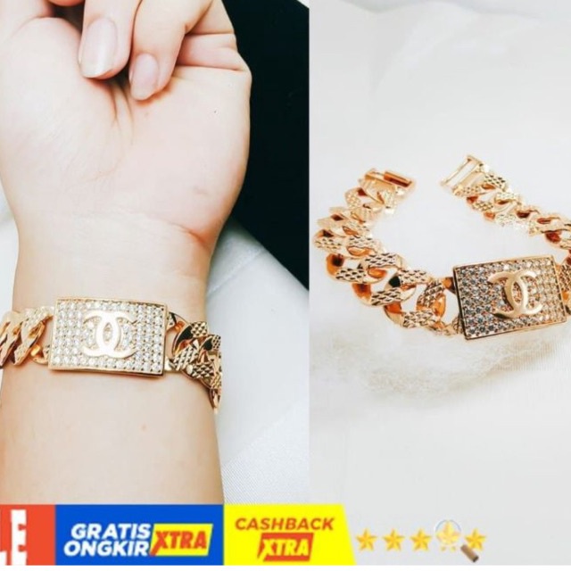 Gelang Wanita Plat CH Elegan