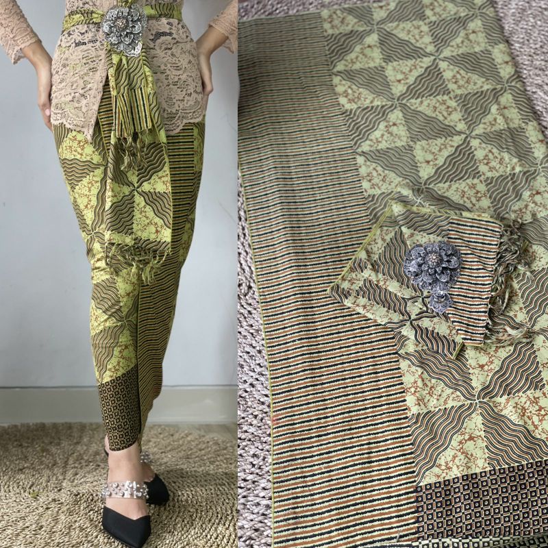 kamen batik lembaran set selendang bahan katun