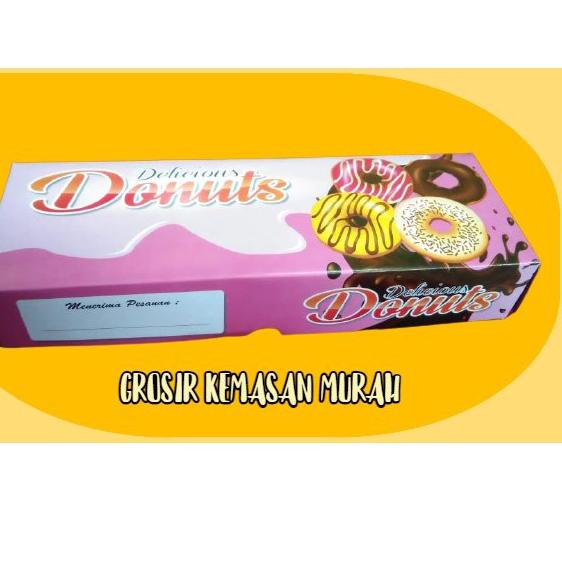 

『BEBAS BIAYA KIRIM』 [10 PCS] Dus Donat [muat isi 3] / Box Donat / Kotak Donat design Delicious bahan