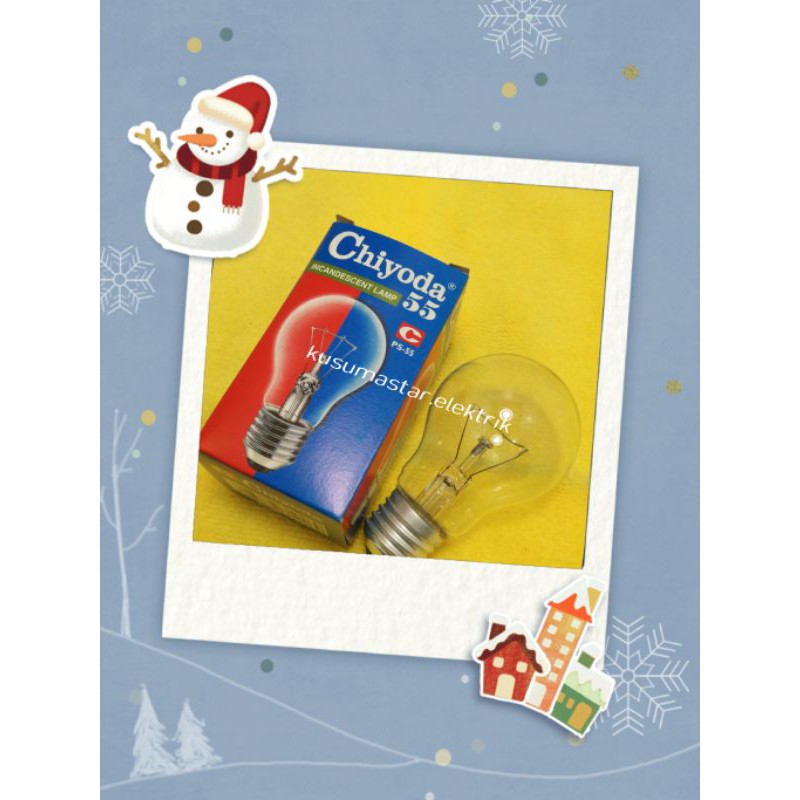 Lampu pijar75 watt.e27.lampu clear. chiyoda