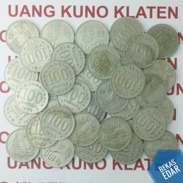 Rp 100 rupiah 1973 rumah gadang tebal uang kuno koin bekas logam duit jadul lawas lama