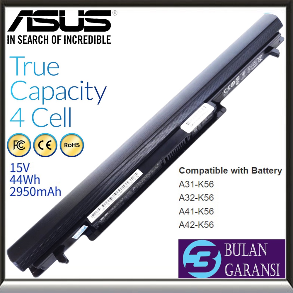 Baterai Batre ORI Laptop Asus A41-K56 A46 A46C A46CA A46CB A46CM A46V K46 K46C K46CA K46CB K46CM K46V S46 S46C S46CA S46CB S46CM K56 K56C K56CA K56CB K56CM K56V A31-K56 A32-K56 A42-K56