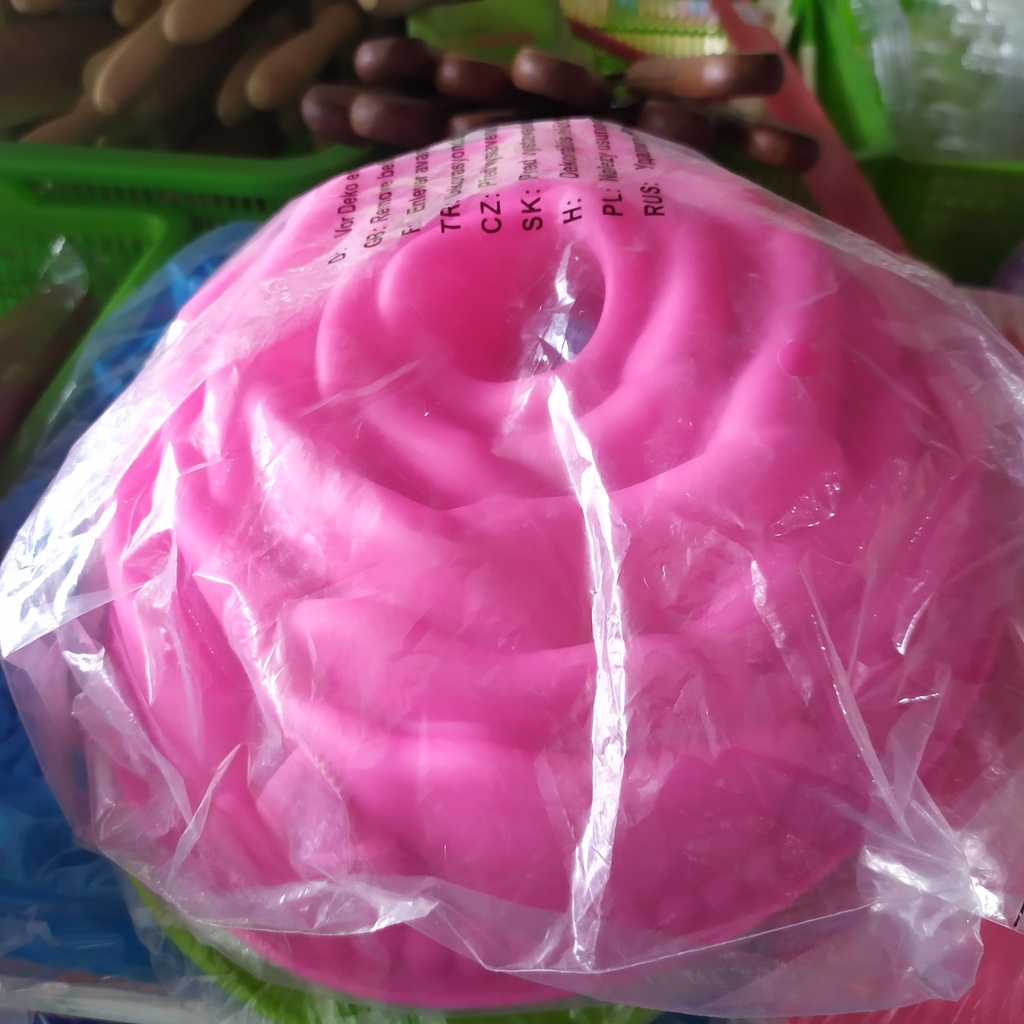 Cetakan Kue Besar Silicon Mawar diameter 22cm - Cetakan Puding dan Cokelat bentuk Mawar