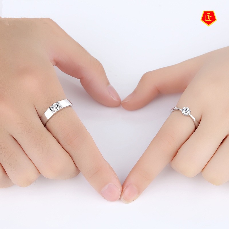 [Ready Stock]Korean Style Creative Simple Silver Couple Rings