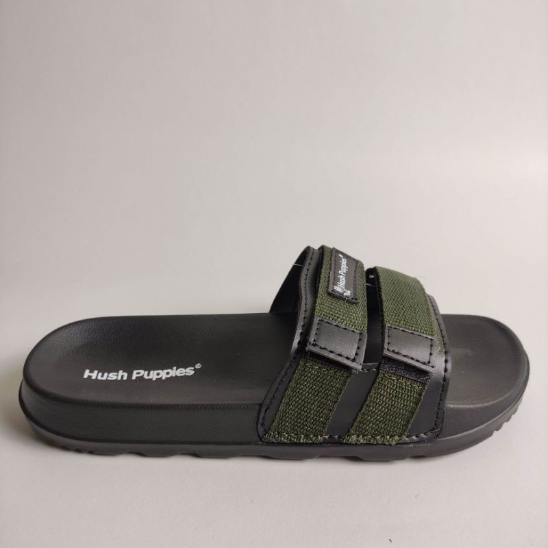 Sandal strap/Velcro pria hush puppies hitam strap hijau