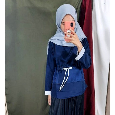 (COD) Daily Things Anisa Blouse Kantor Simple Basic Fit L