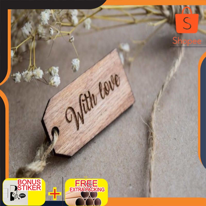 

Grosir Label Tag Kayu | Hampers Tag Kayu | 4x2cm | Hiasan Hampers Elegan