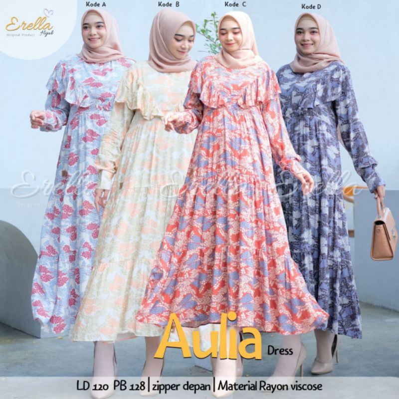 Aulia Dress / Rayon viscose adem / Size aman ld.120