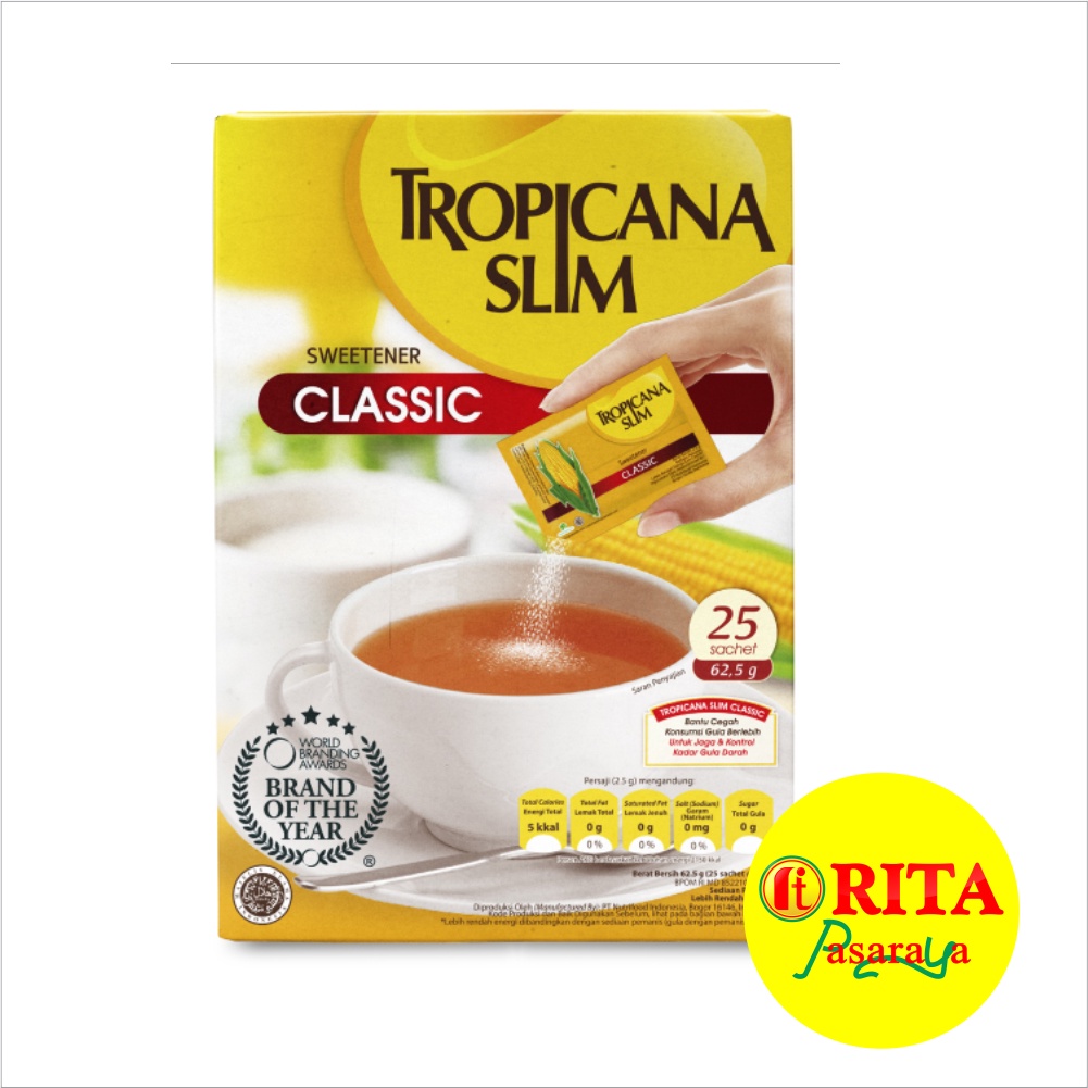 

Tropicana Slim Sweetener Classic 25 Sachet