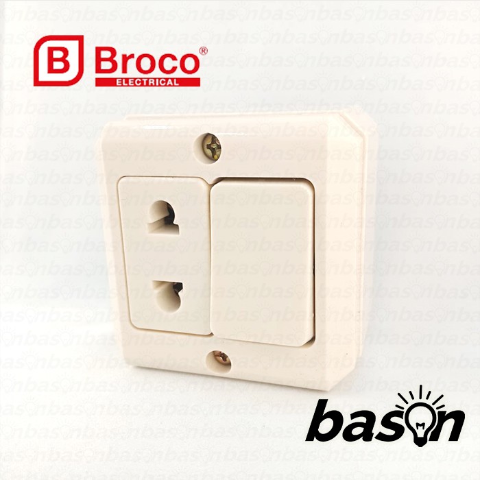 BROCO 15211 Universal Socket Outlet w/ 1 Gang Switch | Outbow