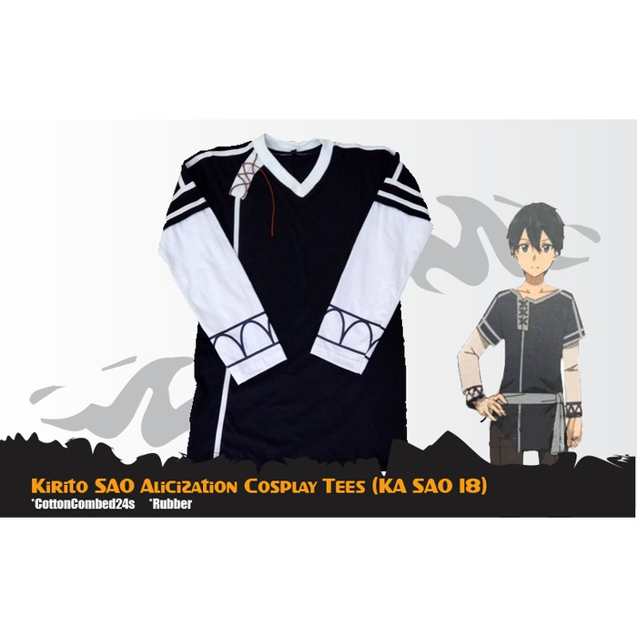 Kaos Anime Sword Art Online Alicization Kirito Cosplay - KA SAO 18