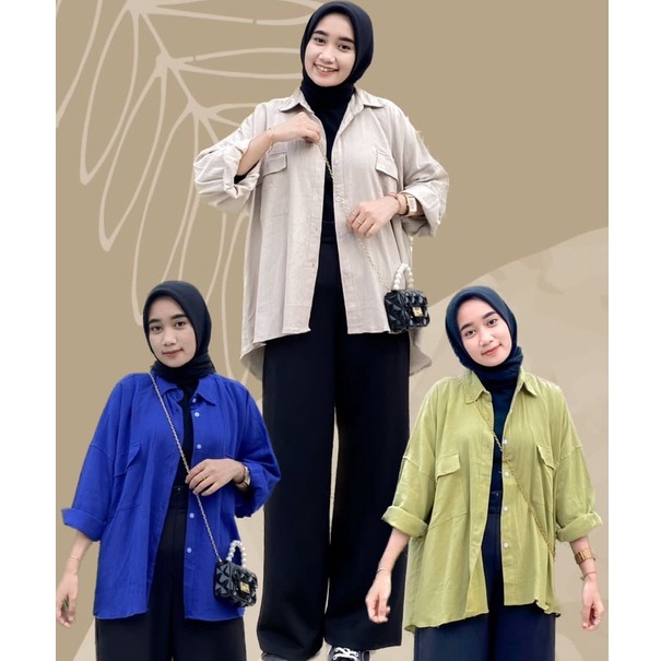 reina blouse kemeja crinkle