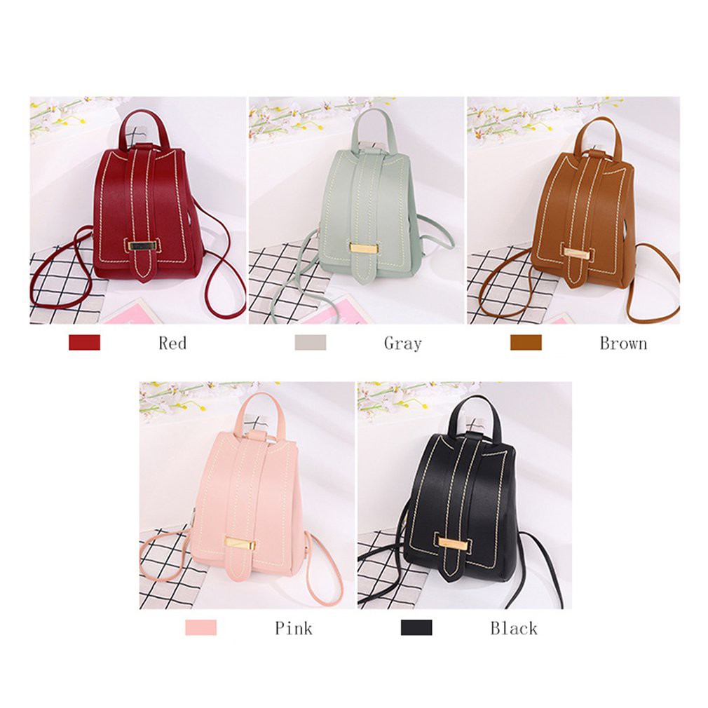 Fashion Women Soft Premium Bag Backpack Zipper PU Leather Backpack Multifungsi Tas Wanita