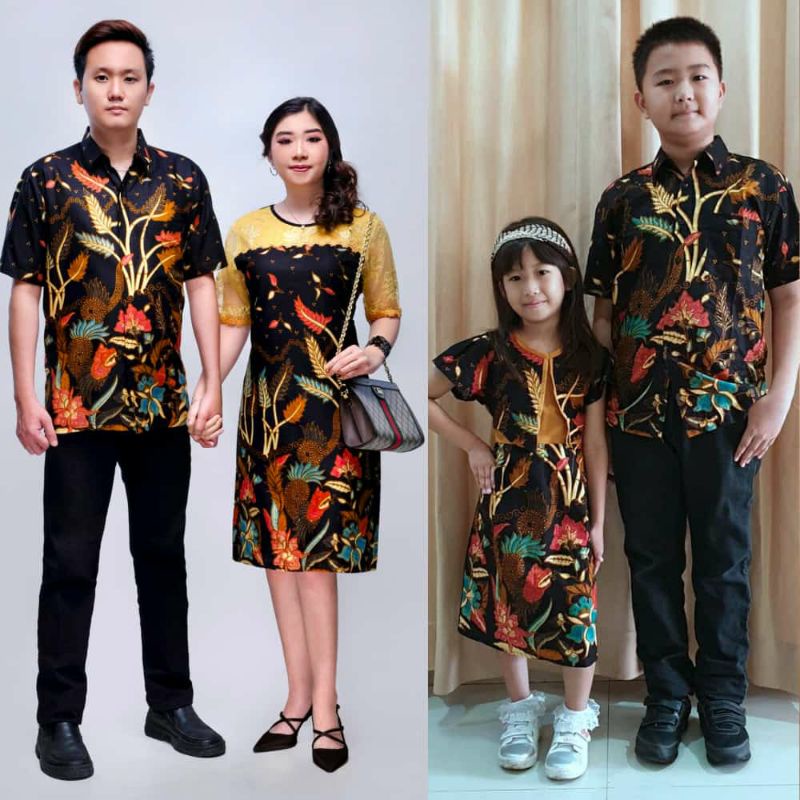 Atasan Batik Sarimbit Kondangan Couple Dress Brokat NAGITA GOLD Baju Keluarga Outfit Kemeja Jumbo Dres XXXXL
