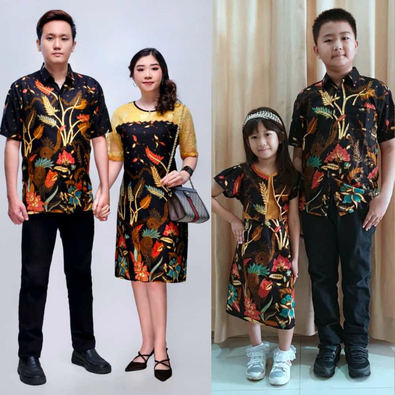 Atasan Batik Sarimbit Kondangan Couple Dress Brokat NAGITA GOLD Baju Keluarga Outfit Kemeja Jumbo Dr
