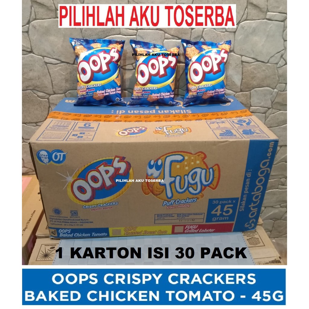 OOPS BAKED CHICKEN TOMATO 45 GR / AYAM TOMAT PANGGANG - ( 1 KARTON ISI 30 PACK )